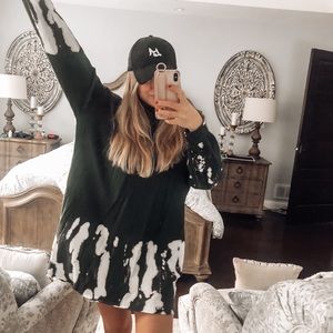 Tie Dye Charcoal Knit Dress